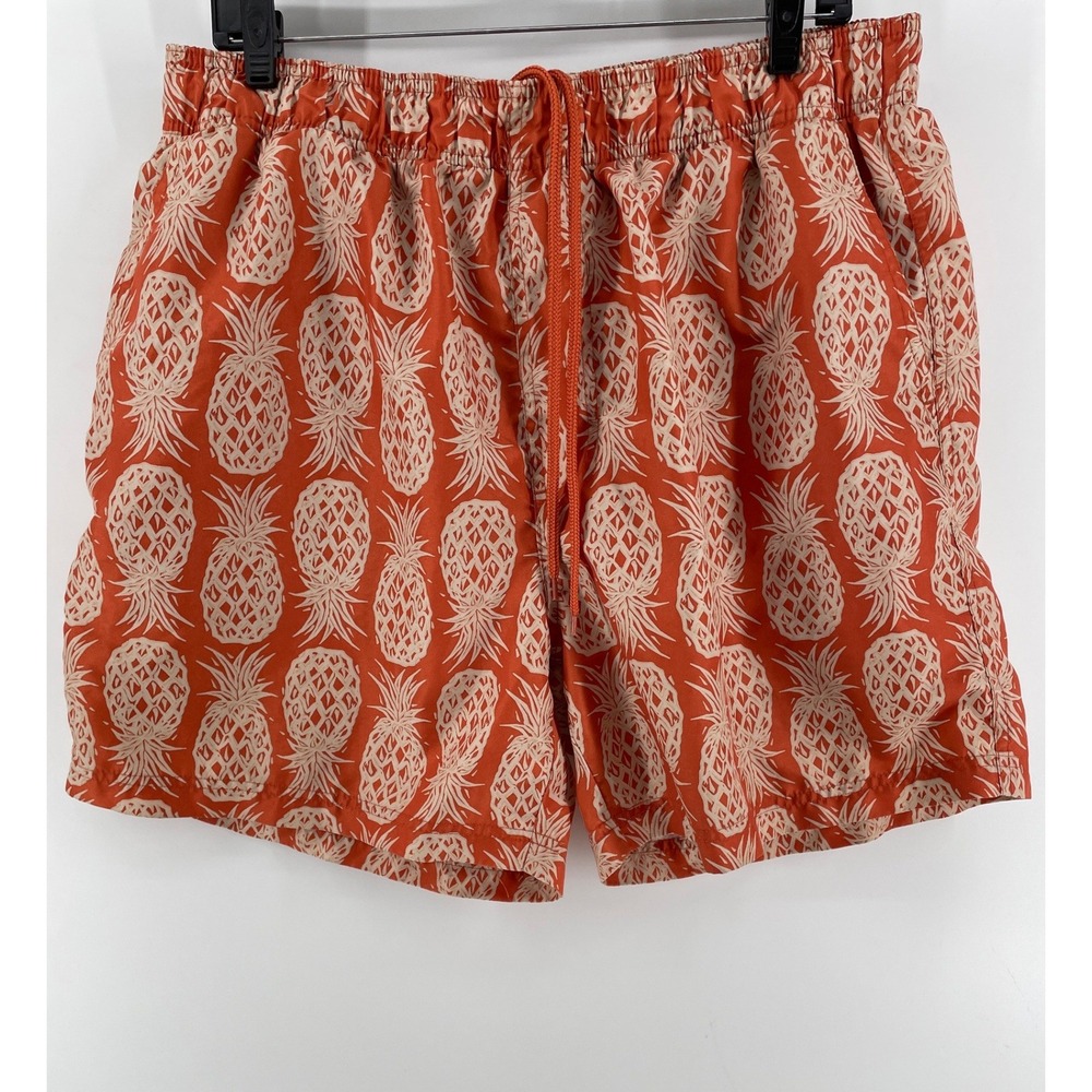 Ocean Pacific Swim Trunks Mens Large Orange Pineapple Print Board Shorts